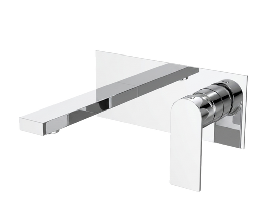 Orvieon Velora Wall Basin Mixer in Sterling Chrome