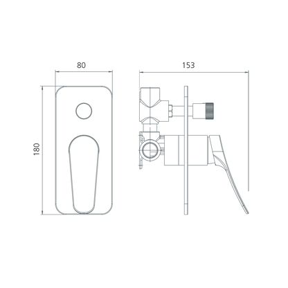 Verona Wall Mixer With Diverter - Trim Kit Only