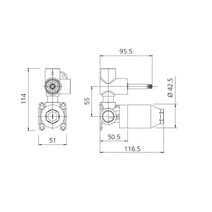 Verona Wall Mixer With Diverter - Inwall Body Only