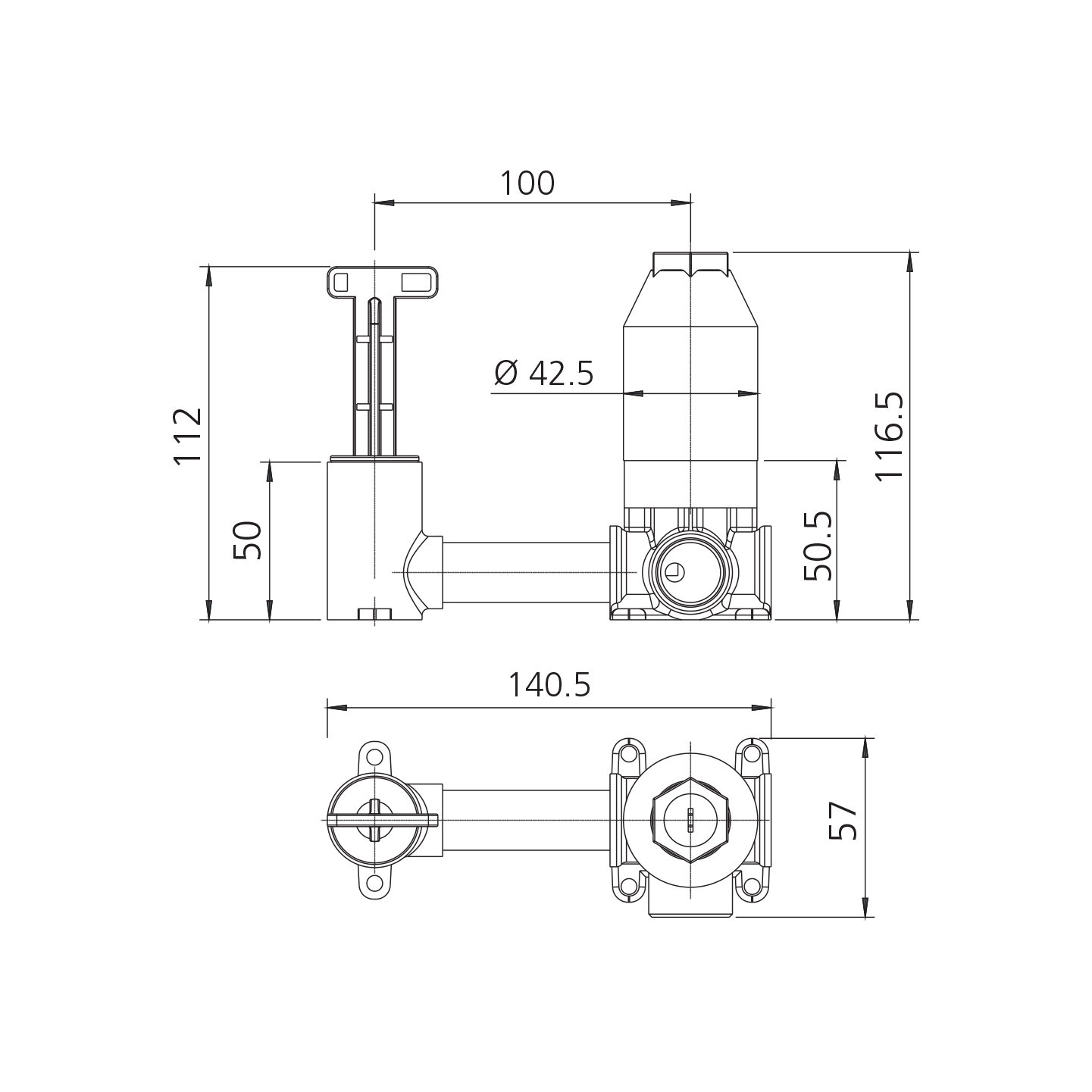 Verona Wall Mixer Set - Inwall Body Only