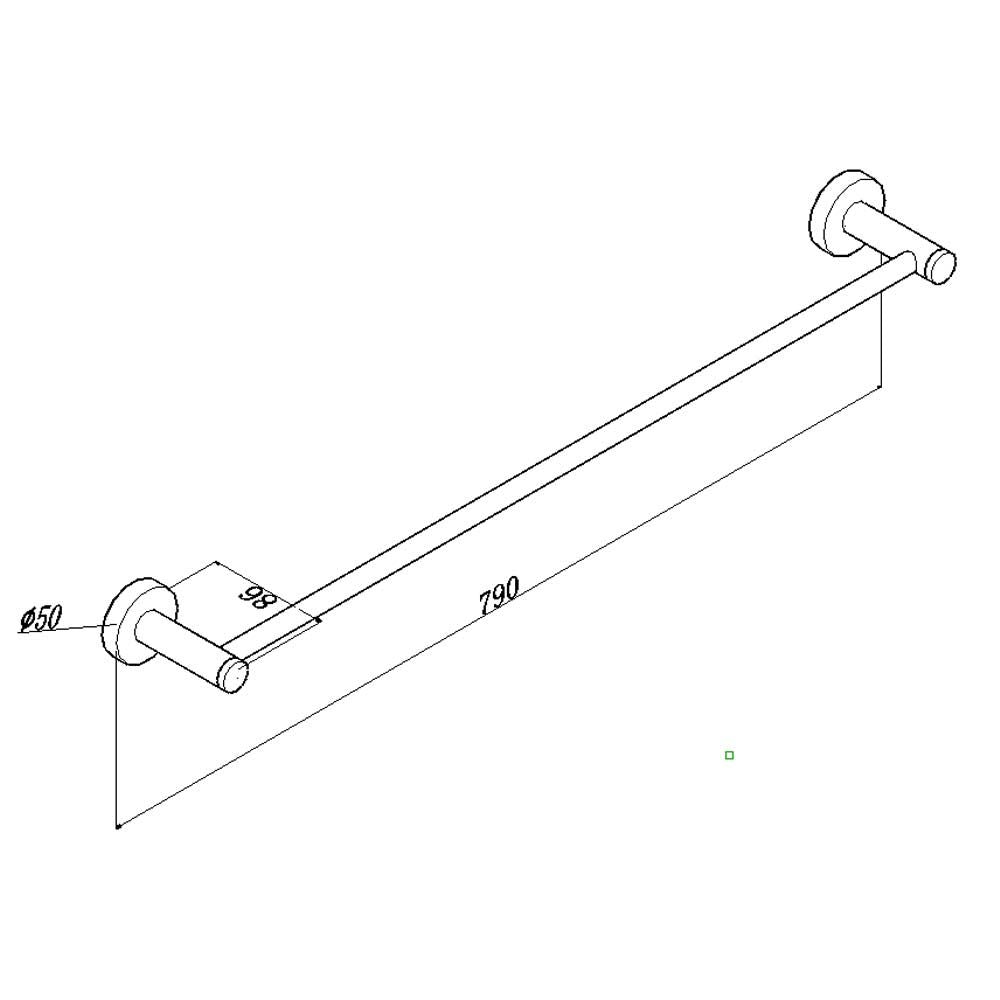 LUCID PIN 800mm Round Black Single Towel Rail