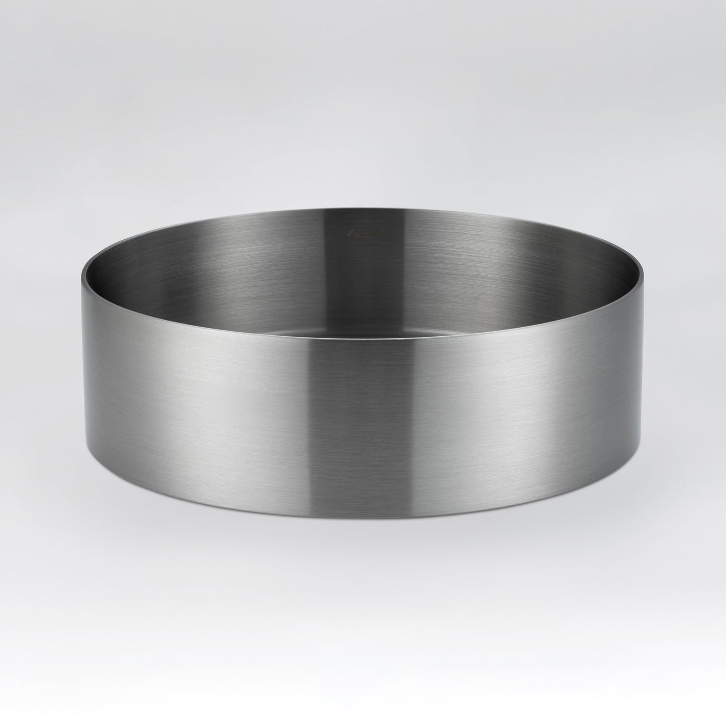ALIA brushed silver above-counter basin featuring high-quality stainless steel for stylish, easy-to-maintain sinks.