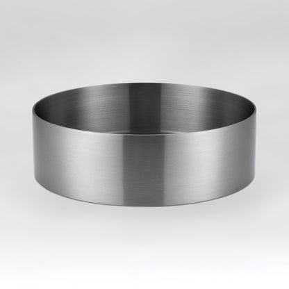 ALIA brushed silver above-counter basin featuring high-quality stainless steel for stylish, easy-to-maintain sinks.