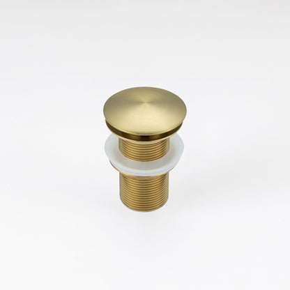 ALIA brushed gold pop-up waste drain for stainless steel basins, crafted for seamless performance and modern luxury aesthetics.