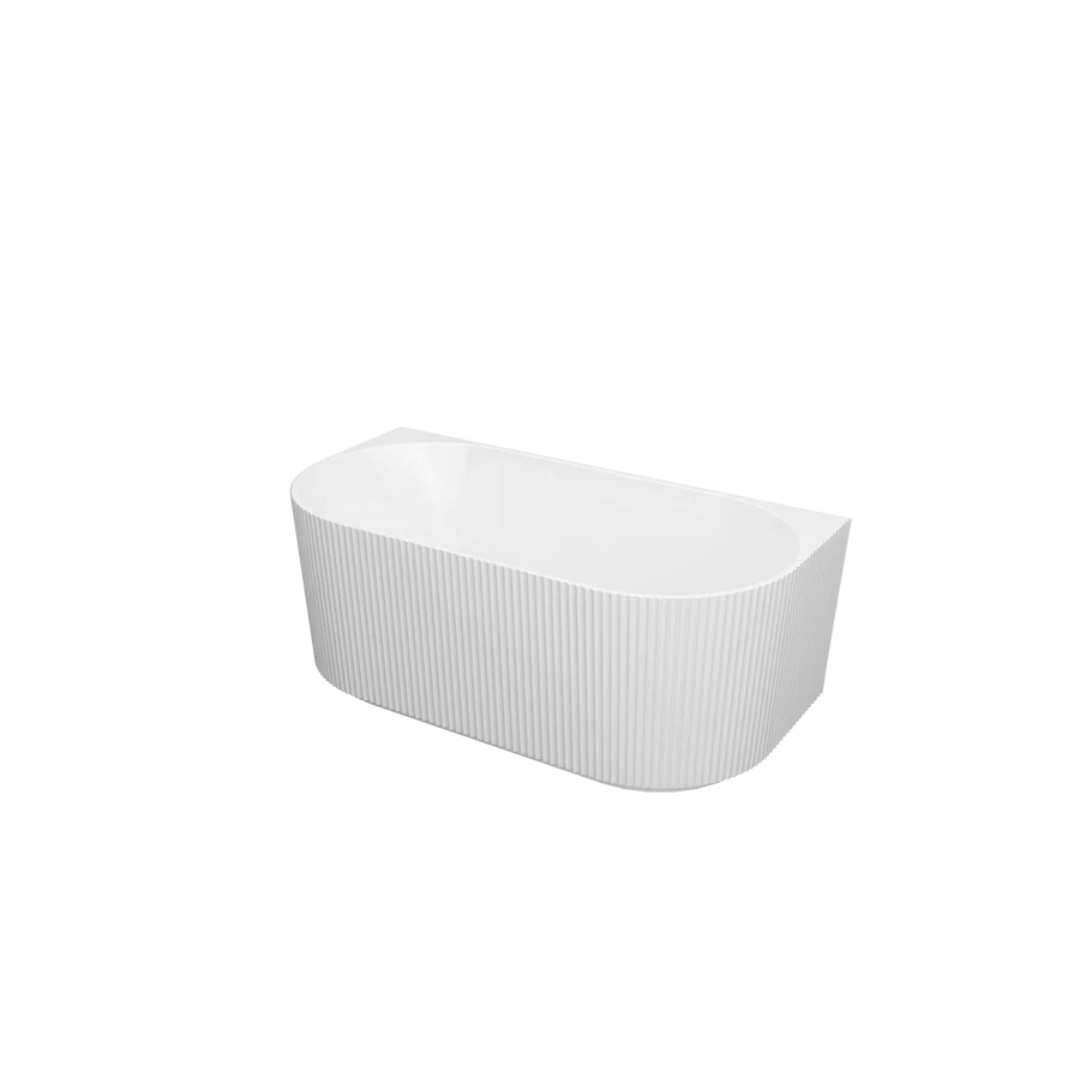 Alvane Fluted Back-to-Wall Bathtub 1700mm Gloss White