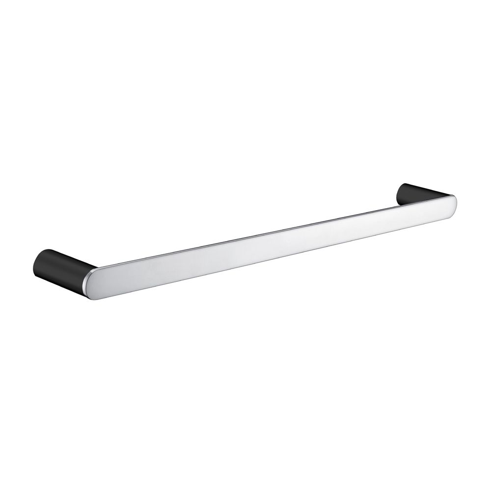 Norico Esperia Black & Chrome Solid Brass Single Towel Rail 800mm