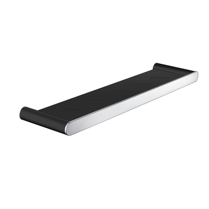 Esperia Solid Brass Black & Chrome Towel Shelf