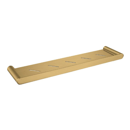 Esperia Solid Brass Brushed Yellow Gold Towel Shelf