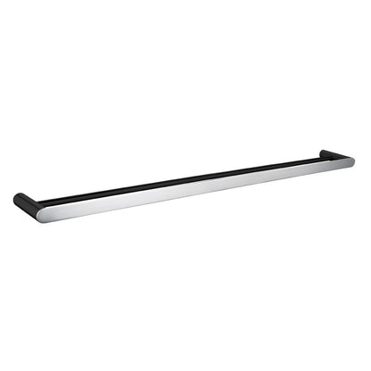 Esperia Black & Chrome Solid Brass Double Towel Rail 800mm
