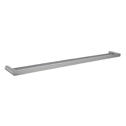 Esperia Brushed Nickel Solid Brass Double Towel Rail 800mm