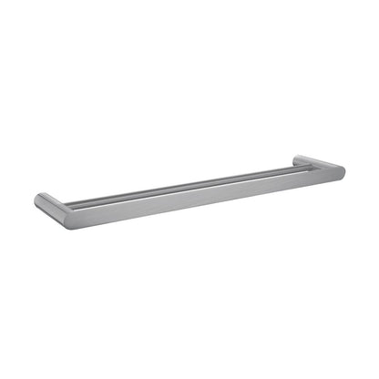 Norico Esperia Brushed Nickel Solid Brass Double Towel Rail 600mm