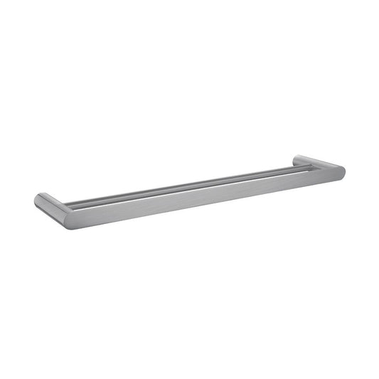 Norico Esperia Brushed Nickel Solid Brass Double Towel Rail 600mm