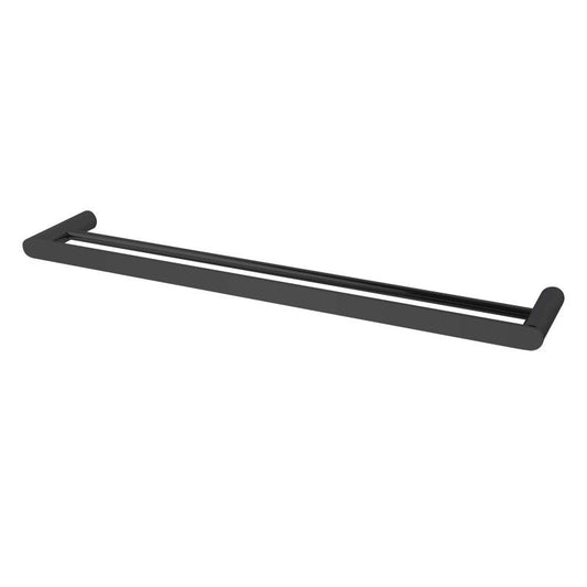 Norico Esperia Black Solid Brass Double Towel Rail 600mm