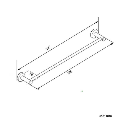 Norico Pentro Brushed Nickel Single Bar Towel Ring