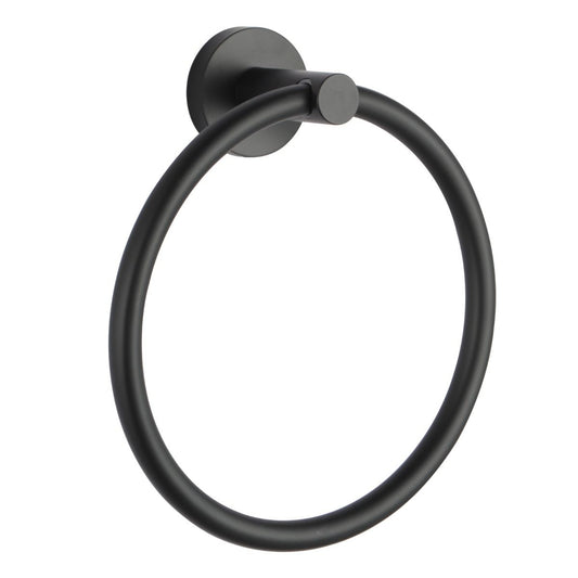Norico Pentro Matte Black Round Wall Mounted Round Hand Towel Ring