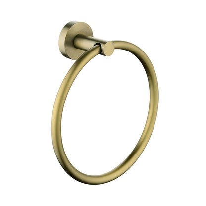 Norico Pentro Brushed Yellow Gold Round Wall Mounted Round Hand Towel Ring