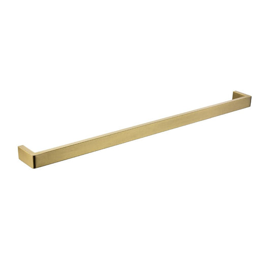Norico Cavallo Brushed Yellow Gold Square Single Towel Rail 800mm