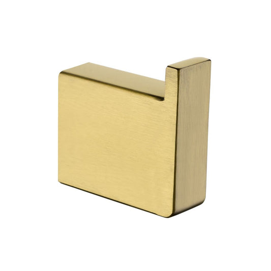Norico Cavallo Brushed Yellow Gold Square Single Robe Hook