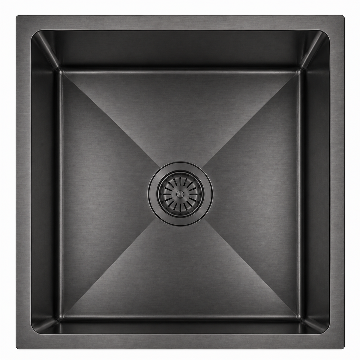 Avenor Handmade Single Bowl Kitchen Sink 450x450mm in Forged Gunmetal
