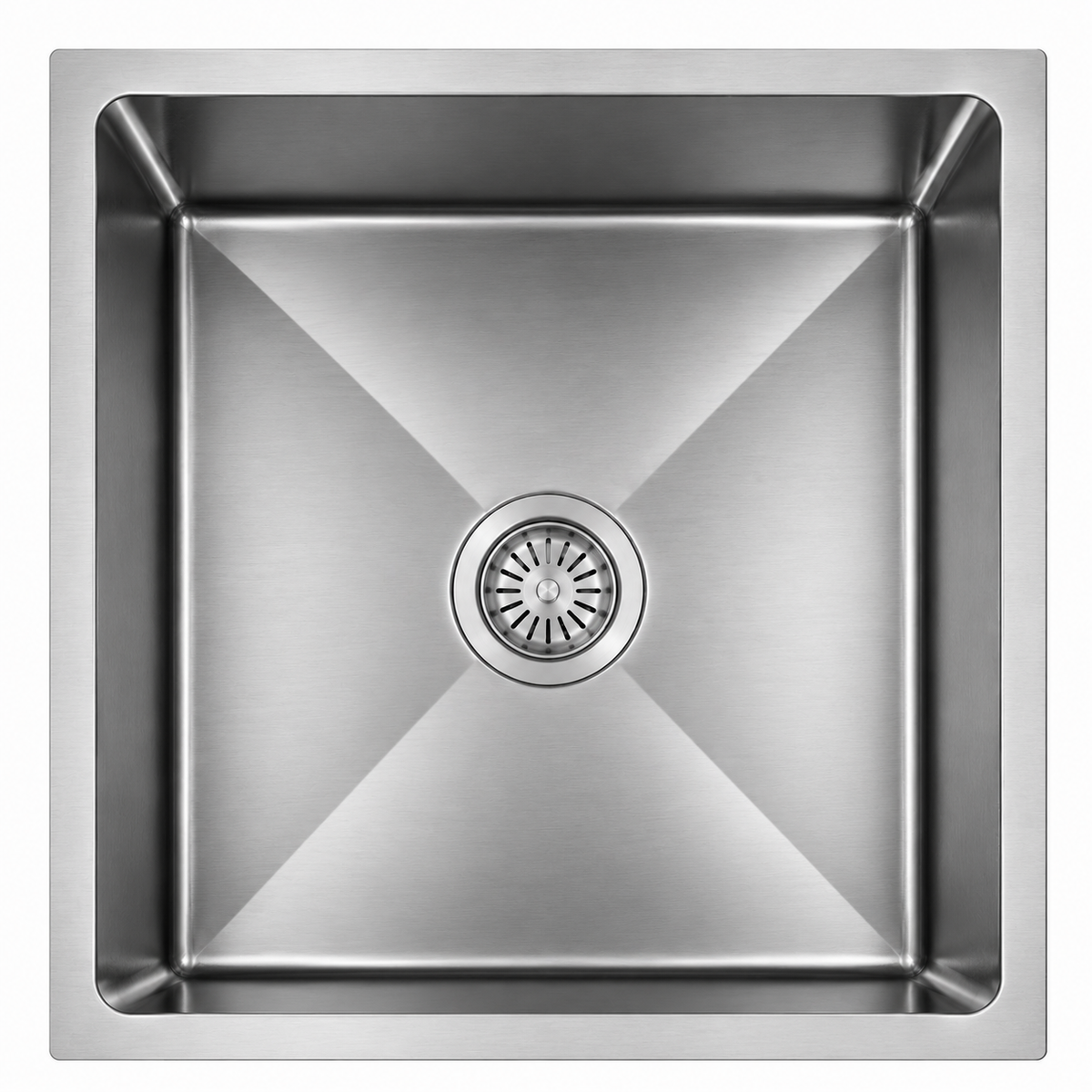 Avenor Handmade Single Bowl Kitchen Sink 450x450mm in Sterling Chrome