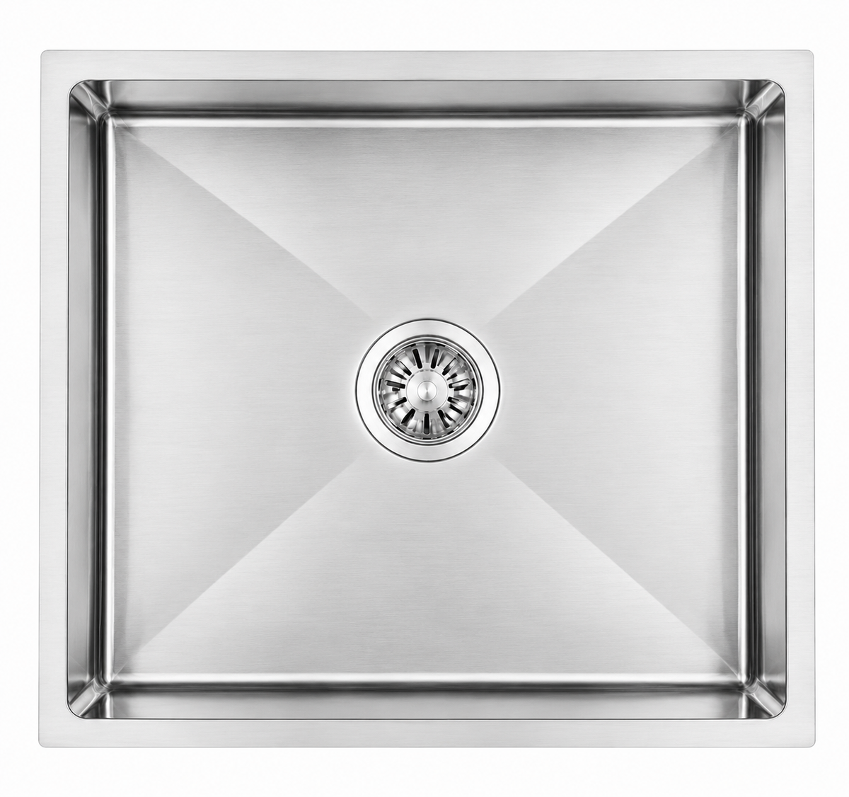 Avenor Handmade Single Bowl Kitchen Sink 550x450mm in Sterling Chrome