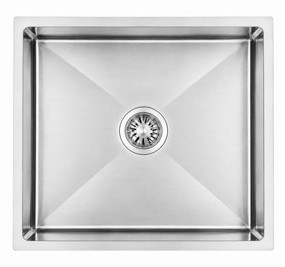 Avenor Handmade Single Bowl Kitchen Sink 550x450mm in Sterling Chrome