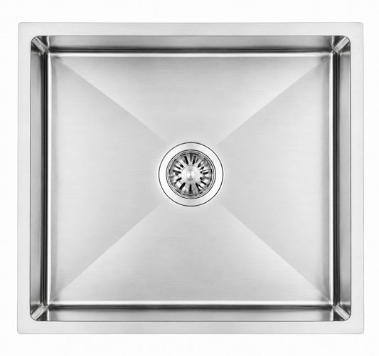 Avenor Handmade Single Bowl Kitchen Sink 550x450mm in Sterling Chrome