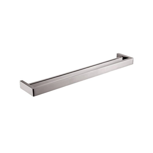 IVANO Series Square Brushed Nickel Double Towel Rail 800mm