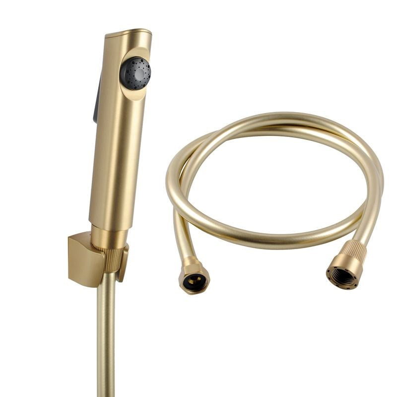 Brushed Yellow Gold ABS Round Toilet Bidet Spray Kit with PVC Hose