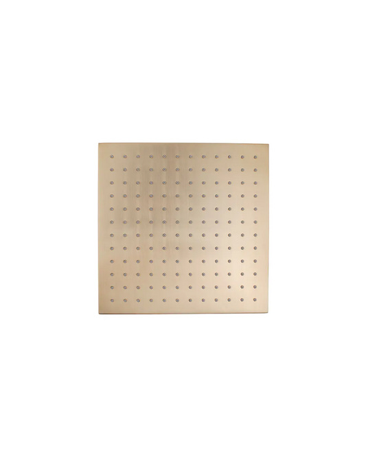 Square Brushed Yellow Gold Brass Rainfall Shower Head 250mm