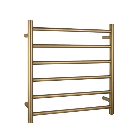 Brushed Yellow Gold Electric Heated Towel Rack 6 Bars