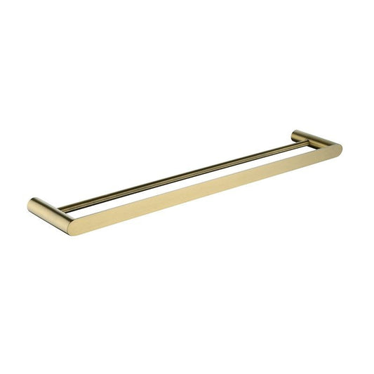 RUSHY Brushed Brass Double Towel Rail 600mm