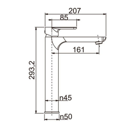 VOG Gun Metal Grey Tall Basin Mixer