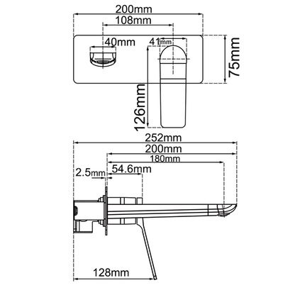 RUSHY Series Brushed Nickel Spout Mixer Trim Kit Only (match CLPS)