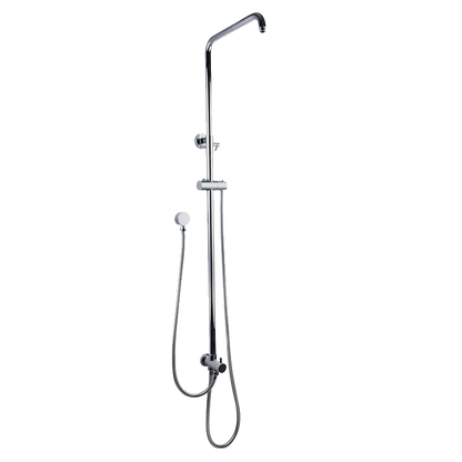 Round Chrome Shower Rail Top/Bottom Inlet
