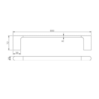VOG Black Single Towel Rail 800mm