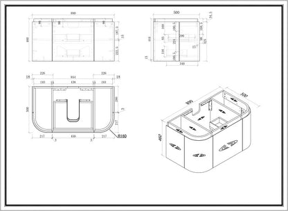 MILAN Vanity Wall Hung 900/1200/1500