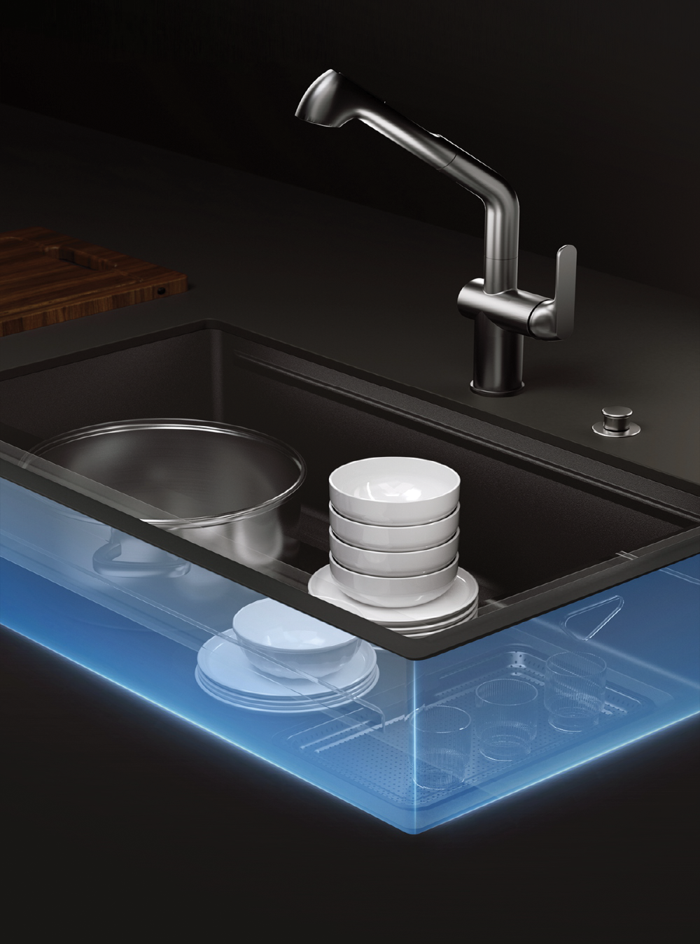 Novaq Handmade Kitchen Sink in Matt Black