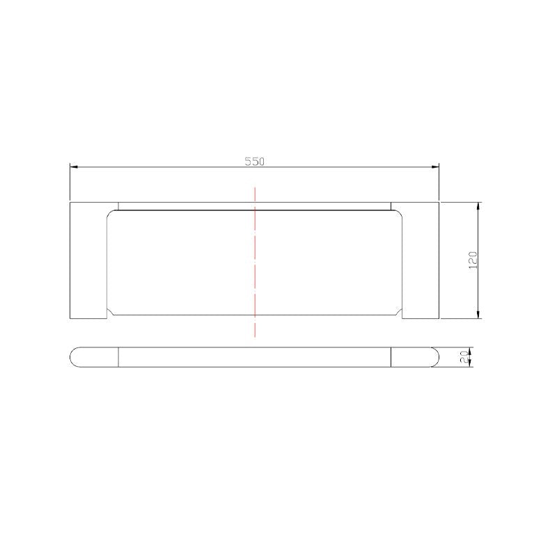 VOG - Light Brushed Brass Glass Shelf