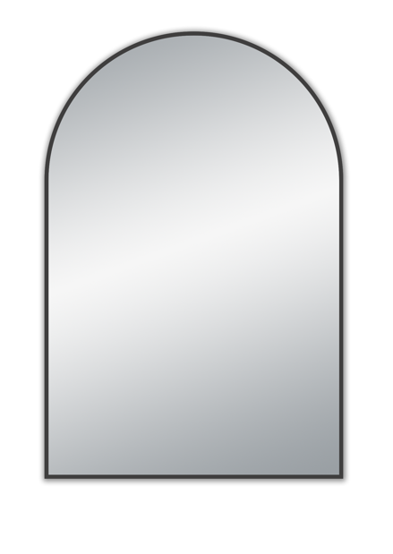 UNI-GUNMETAL GREY ARCH FRAMED MIRROR 600X900MM