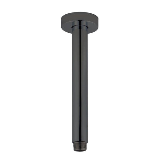 Round Gun Metal Grey Ceiling Shower Arm 200mm