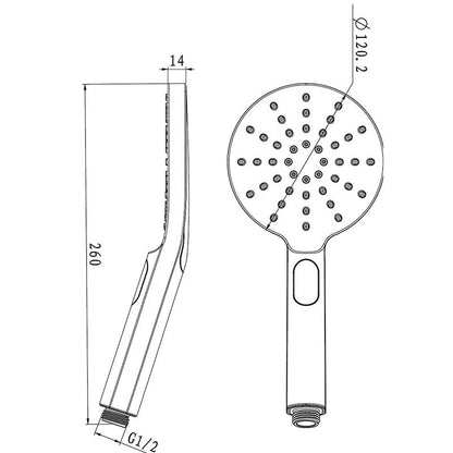 Norico Pentro Round 3 Functions Brushed Nickel Hand Shower Spray