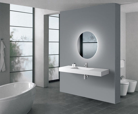 750mm Round 3 Color Lighting LED Mirror Touch Sensor Switch Defogger Pad Wall Mounted Acrylic Mirror