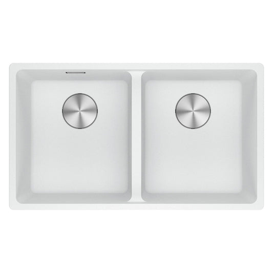 Franke Maris Granite Double Bowl 350-350mm Undermount Polar White