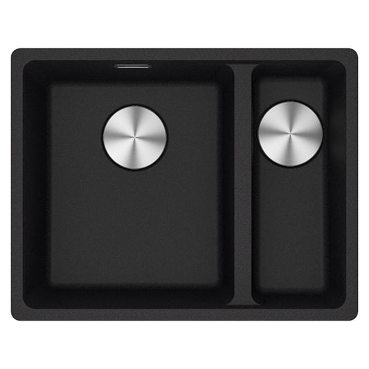 Franke Maris Granite One and a Half Bowl, 340-150mm, Flushmount, Right Hand, Onyx
