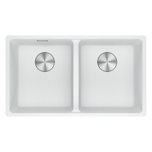 Franke Maris Granite Double Bowl Sink, 350-350mm, Polar White