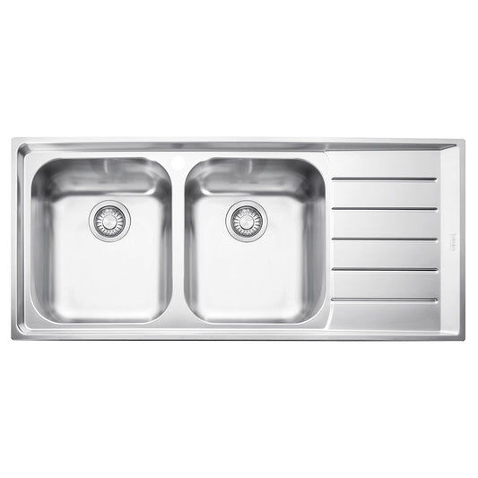 Franke Neptune Double Bowl Sink with Right Hand Drainer