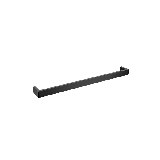 IVANO Series Square Black Single Towel Rail 800mm