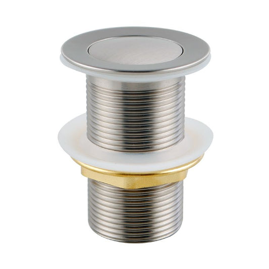 Norico 32/40mm Solid Brass Basin Pop Up Waste NO Overflow Brushed Nickel
