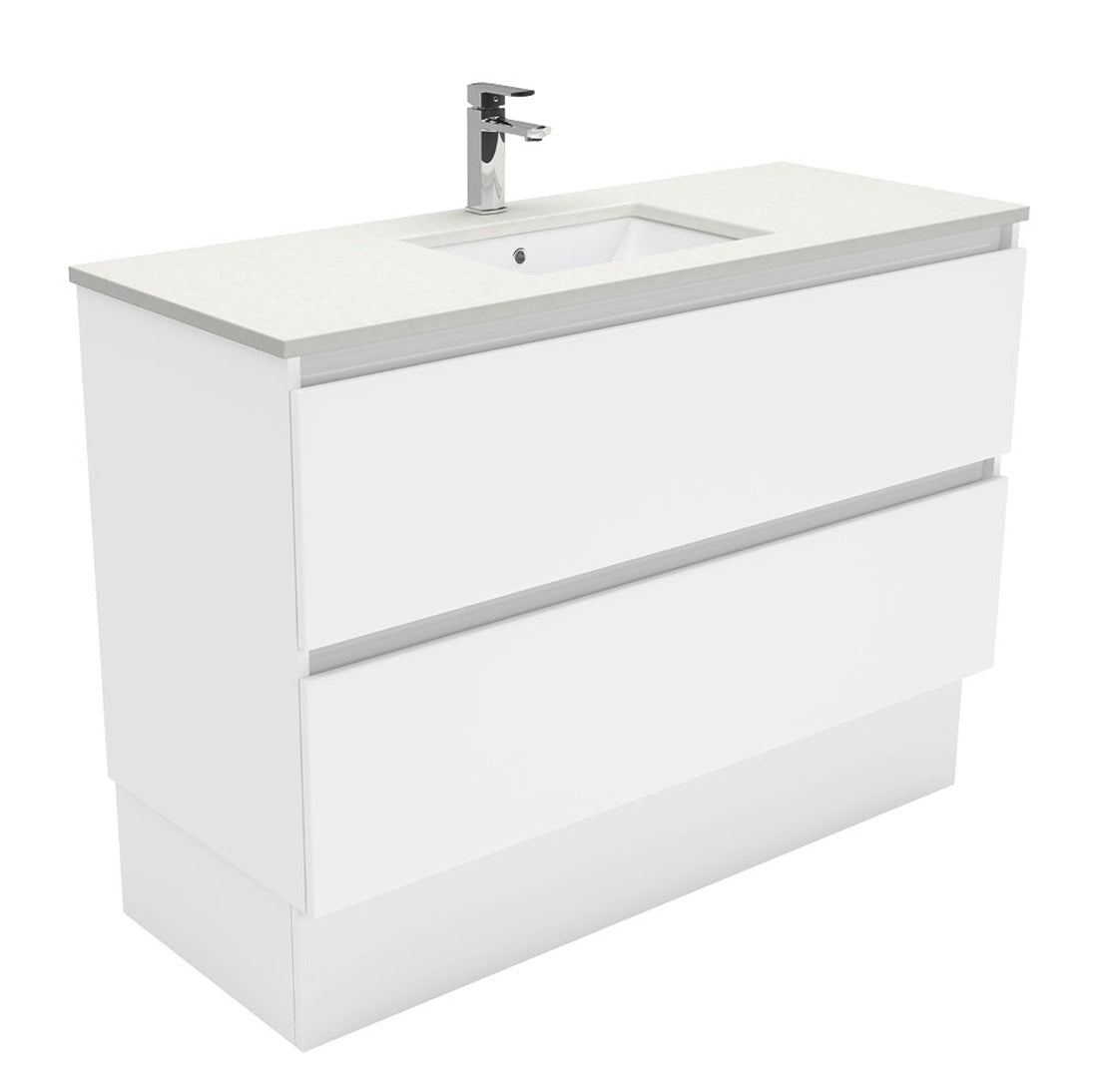 Fienza Sarah Crystal Pure Undermount 1200 Quest Vanity on Kick